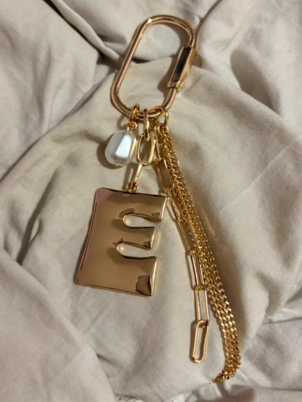 Free People Gold Tone Letter E Charm Bag Charm